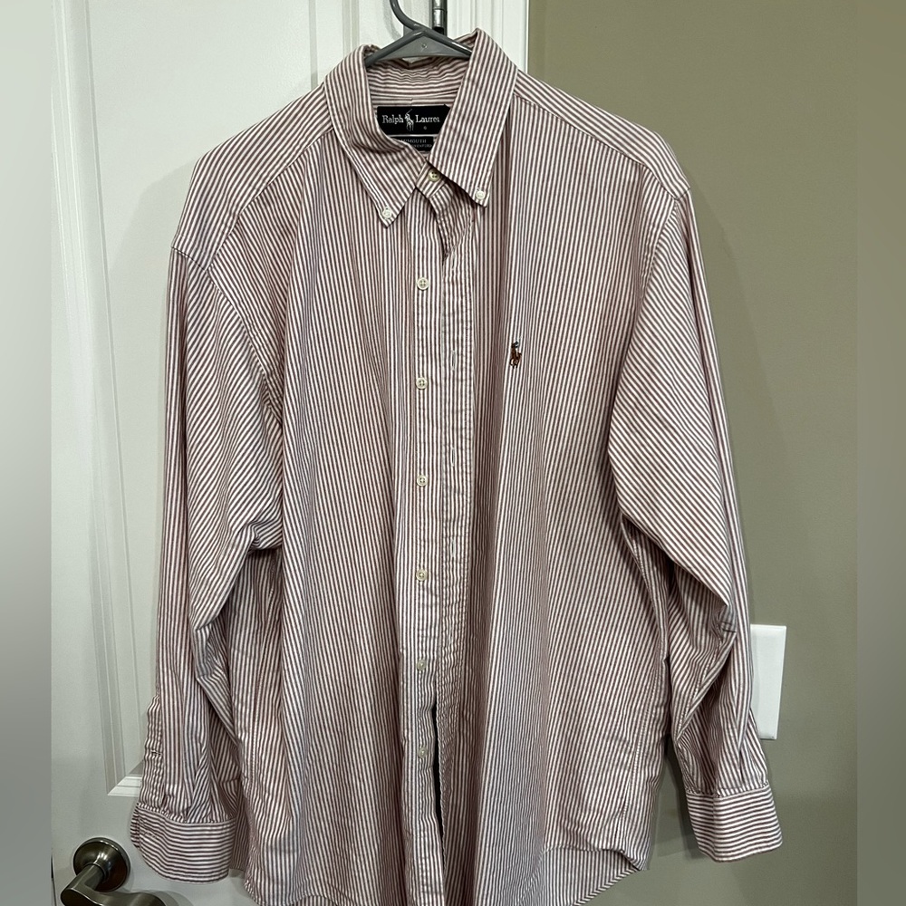 Light Red Ralph Lauren Button Down Dress Shirt